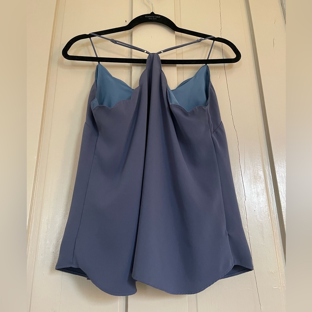 J. Crew Periwinkle Blue Camisole Top with Adjustable Straps Scalloped Neckline - Picture 12 of 13